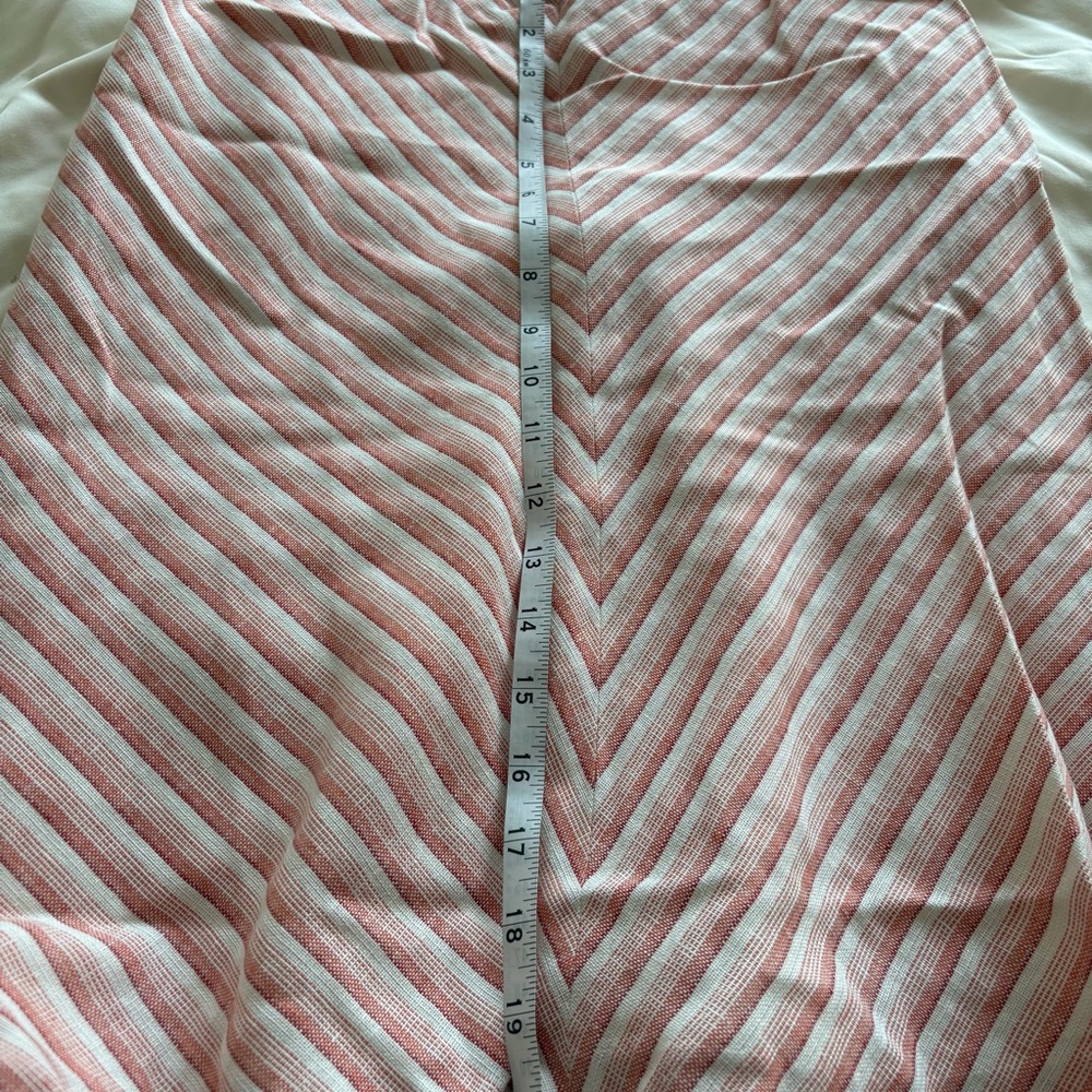 Ann Taylor LOFT Women 4P Pink White Striped A-Line Knee Skirt - Picture 7 of 8